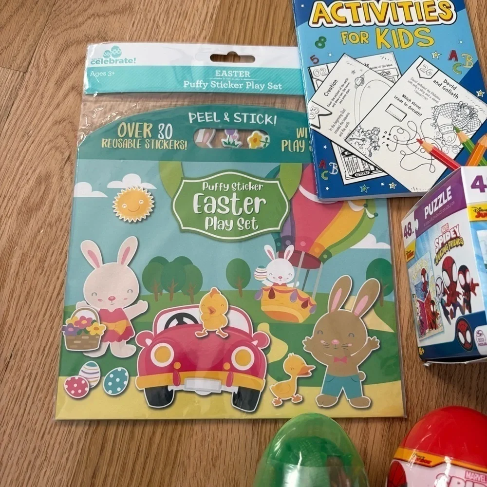 Boys Easter Basket Filler Lot Marvel Activity Set Puzzle Surprise Stamper Egg